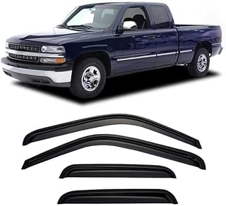 Cxdar Rain Guards Window Visors for 1999-2007 Chevy Silverado/GMC Sierra 1500, 99-04 Silverado/Sierra 2500, 01-07 Silverado/Sierra 2500 HD/3500 Vent Guard Shade Deflector, for Extended Cab Only