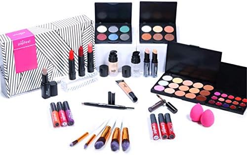 Professional Makeup Set,MKNZOME 29Pcs Cosmetic Make-up Starter Kit With Gift Box Portable Travel Make Up Palette Birthday Xmas Gift Set Full Sizes Eyeshadow Foundation Lip Gloss for Teenage & Adults
