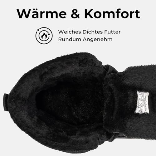 Mishansha Botas de Nieve Mujer Botines Cálido Senderismo Trekking Zapatos de Nieve Antideslizante Minimalistas Invierno Boots Negro 39 EU - imagen 5