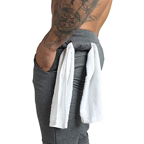 Calça de moletom masculina GymRevolution para treino, corrida, com bolso com zíper e alça para toalh