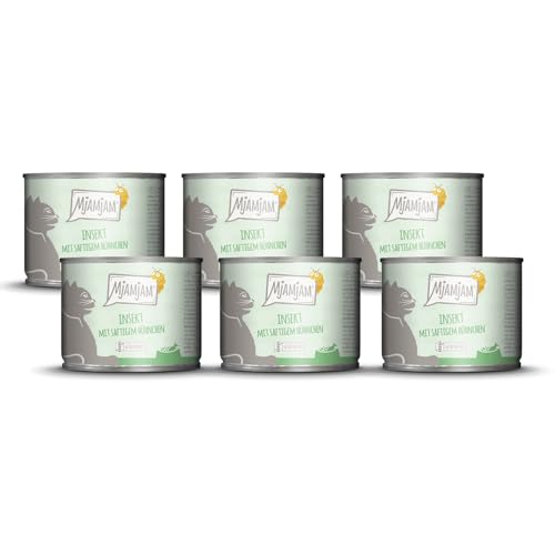 MjAMjAM - Premium Nassfutter für Katzen - Quetschie - Insekt mit saftigem Hühnchen, 6er Pack (6 x 200 g), getreidefrei mit Insektenprotein