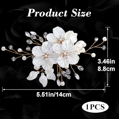 Pinza para pelo con flores y perlas artificiales miniatura 2