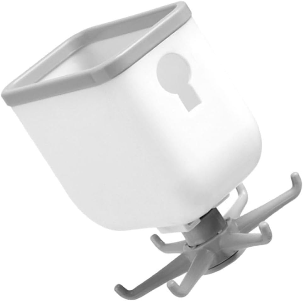 UPKOCH Rotating Hook Box Kitchen Utensil Organizer with 6 Hooks Plastic