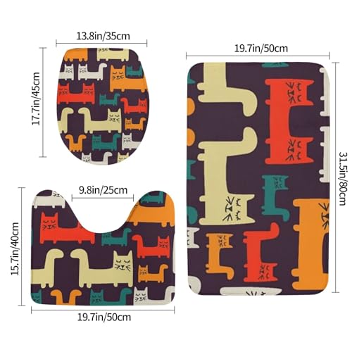 Tapis de bain chat en microfibre lot de 3 pour transformer votre pièce d'eau - 3