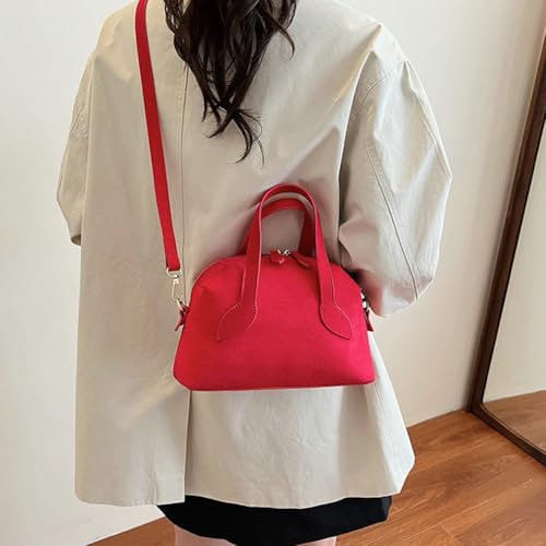 Suede Crossbody Bag for Women Simple Casual Handbag Stylish Shoulder Purse Small Shoulder Tote Top Handle Handbags4