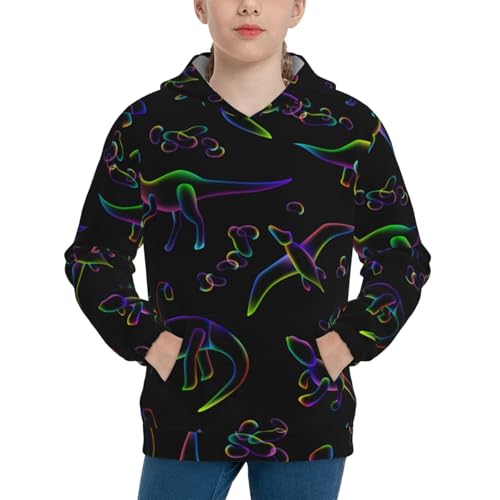 Dinosaur Kid Hoodies Boys Sweatshirts Girls Pullover with Pocket - Main Image