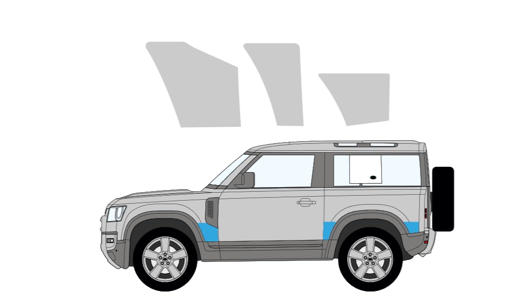 Zestaw folii ochronnej PPF z łukiem tylnego łuku kamiennego - pasuje do Land Rover Defender 90 2020 i nowsze1