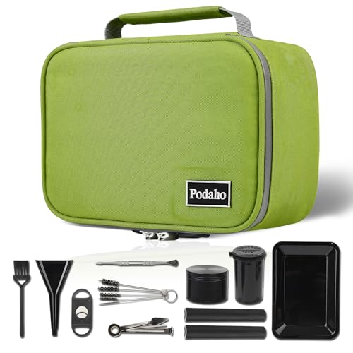 PODAHO Green Classic Bag Set with Combination Lock, Water-Resistant Organizer Case with 10 PCS Accessories, Portable Container Box, Great Gift for Friends, Medium.2
