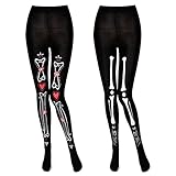 Contenu de l'emballage: vous obtiendrez 2 paires de collants squelette dans différents imprimés, que vous pouvez porter ou assortir selon vos besoins