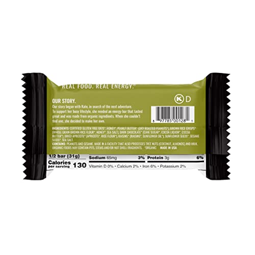 Kate’s Real Food Organic Energy Bars, Non-Gmo, All-Natural Ingredients, Gluten-Free And Soy-Free Healthy Snack With Natural Flavors, Peanut Butter And Dark Chocolate (Pack Of 12) #TOP7