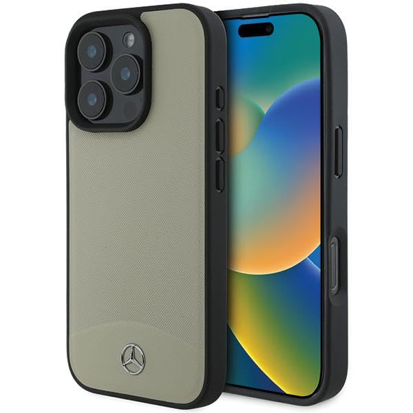 CG Mobile Mercedes MEHMP16X23RBARE Étui de Protection pour iPhone 16 Pro Max 6,9" Beige MB Textured and Plain Leather