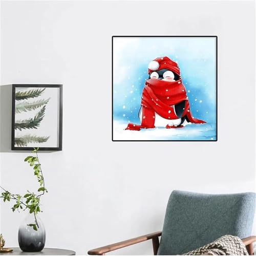 Diamond Painting Animal Pingouin 100x100cm pour animer vos ateliers créatifs en famille le week-end