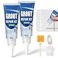 Tile Grout Repair Kit, 2 Pack Fast Drying Grout Filler for Bathroom, Kitchen, Shower, Versatile Triple Use with Grout Sealer, Replace Grout Pen for Restore and Renew Tile Joints Line