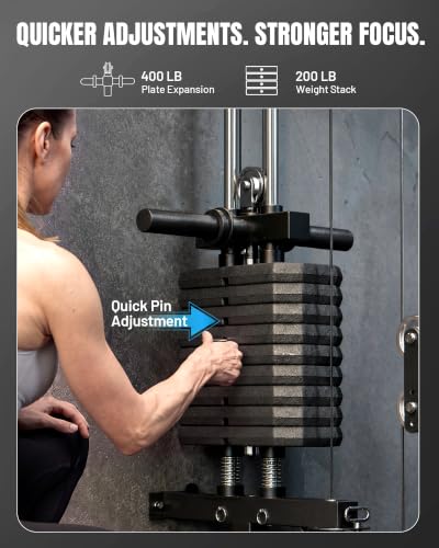 Image of Mikolo Folding Squat Rack, Wall Mounted Power Rack with Cable Crossover Machine & LAT Pull Down, Functional Trainer with 5 Adjustable Function Modes, Home Gym Package