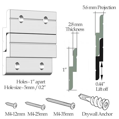 Image of Z Clips 18 inch 2 Pack - French Cleat Picture Hanger Heavy Duty - Wall Mirror Mounting Bracket - Flush Mount Hanging Kit for Shelf, Painting, Frames, Cabinet, Soundbar, Whiteboard or Headboard - 120 lb
