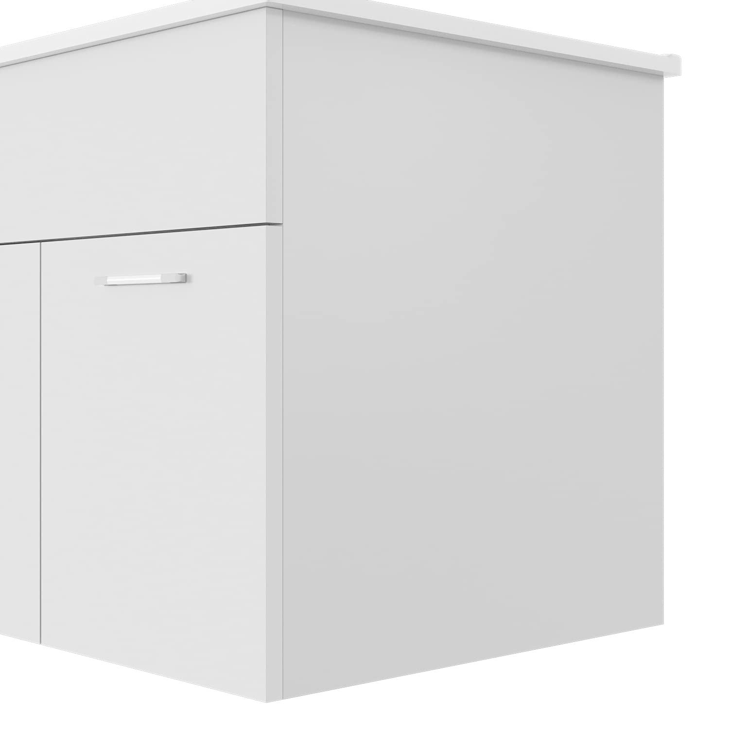SONNI Badmöbel Set mit Waschbecken mit Unterschrank und Spiegel Badezimmermöbel 60cm Hochglanz 2-teilig