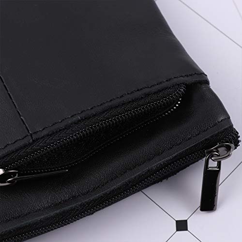 Porta-cartão de crédito unissex unissex curto e pequeno porta-moedas com zíper delicado (marrom clar