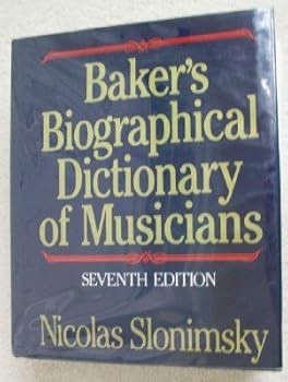 Hardcover Baker's biographical dictionary of musicians Book
