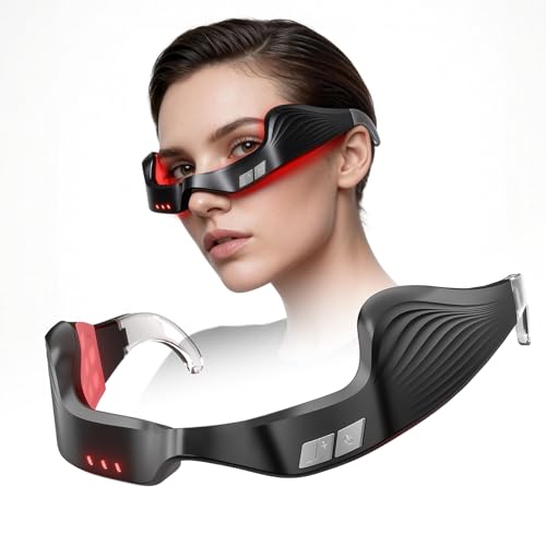 Image of Red Light Therapy Eye Massager for Puffy Eyes & Wrinkles, Rechargeable Care Device, Under Eye Red Light Therapy Device for Dark Circles, Eye Bags & Puffiness periorbital(Black)