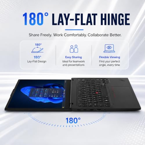 Image of Lenovo ThinkPad T14 Gen 6 Business Laptop | 14 inch WUXGA IPS Touchscreen | Intel Core Ultra 5 225U | 16GB DDR5 RAM | 512GB SSD | Backlit Keyboard | Fingerprint Reader | RJ-45 | Wi-Fi 6 | Windows 11 Pro