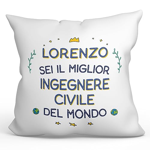 MUGFFINS Cuscino PERSONALIZZABILE INGEGNERE CIVILE...