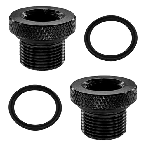 QQWD Thread Adapters and Rubber Washer, Durable Steel 1/2x28 to 3/4x16 Thread Protector, Oil Filter Adapter Replace for Broken Fittings, Essential Transmission adapte Accessories for Car, Truck, SUV