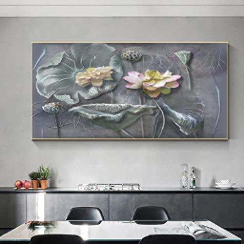 Affiche Toile Lotus KEBIA 30x60cm sans cadre pour décoration murale de chambre