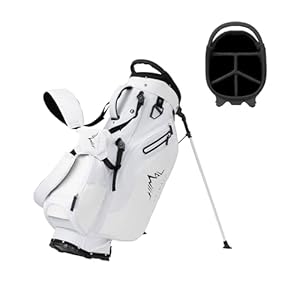 Lightweight Golf Stand Bag with 5 Way Full-Length Dividers, Semi-Concealed Stand, Folding Base, Adjustable Dual Straps and 8 Pockets