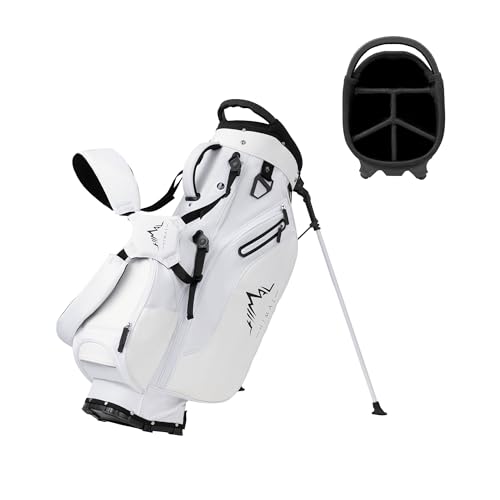 Lightweight Golf Stand Bag with 5 Way Full-Length Dividers, Semi-Concealed Stand, Folding Base, Adjustable Dual Straps and 8 Pockets