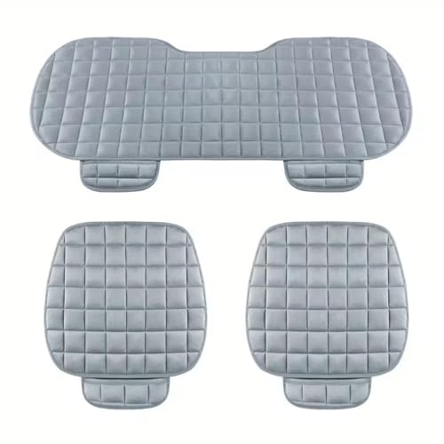 Image of Breathable Car Seat Cushion Cover Set with Memory Foam Padding & Storage Pouch - Universal Anti-Slip Front and Rear Seat Protector Mat for Cars, SUVs and Sedans (Grey Combo)