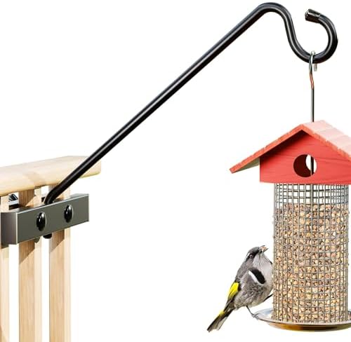 bird feeder for apartment balcony that will change your outdoor space 7 Josmimic 12-Inch Deck Bird Feeder Hanger for Railing, Outdoor Decor Plant Hanger, Balcony Railing Hook - 22LB Capacity - for Hanging Plants, Bird Feeders, Lanterns, Wind Chimes