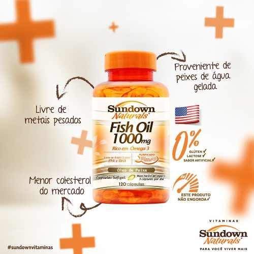 Fish Oil Óleo de Peixe 1000mg Sundown 320 cápsulas