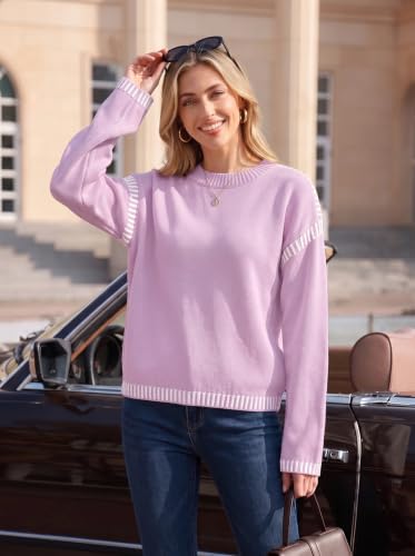 Image of Dokotoo Sweaters for Women Oversized Crewneck Long Sleeve Knit Sweater Tops