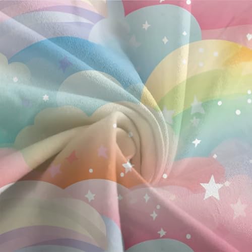 Parure de couette microfibre imprimée 3D arc-en-ciel grand confort avec fermeture éclair King - 7