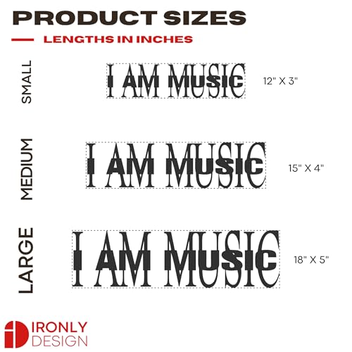 Image of Sticker for Glass & Mirrors| Minimal Vinyl Decal for Bedroom Bathroom & Cafe | Self-Adhesive Waterproof Quote Aesthetic Mirror Sticker | No Mirror Included (I Am Music, Small, Matt White)