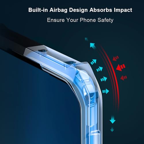 Image of for Oneplus 9 Pro Transparent Case [Compatible with Magsafe] Soft TPU Bumper + Acrylic Back Military Grade Airbags Shookproof Drop Protection,Magnetic Black