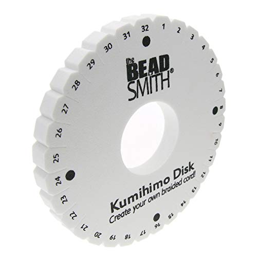 The Beadsmith Round Kumihimo Disk, 6 inch Diameter, 3/8” Thick Dense Foam, Jewelry Tools for Braiding, 1 disks
