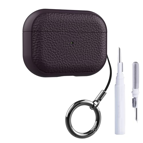 Image of YODI Case Cover for Airpods Pro|Pro 2|Airpods Pro 3|Airpods 4 Pouch, Silicone Cases with Cleaner Kit 360 Drop Protection,Shock-Resistant ((Leather-Purple), Airpods 4)