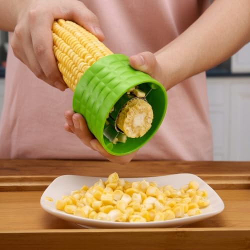 Image of Sweet Corn Cutter with Stainless Steel Blade, Corn Chopper for Kitchen, Durable & Unbreakable Corn Cutter Multicolor (Pack of 1)