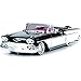 1958 Chevy Impala Convertible Lowrider Black and White with Red Interior Get Low Series 1/24 Diecast Model Car by Motormax 79025