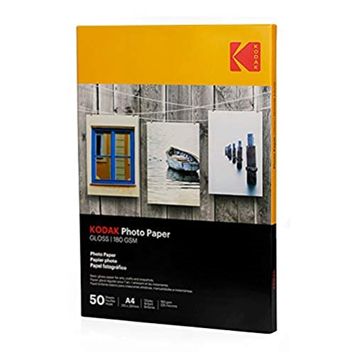 Kodak 180GSM 50 Sheets Gloss Instant Dry 180gsm A4 Photo Paper, (5740-513)
