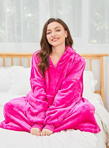 REDESS Decke mit Ärmeln Decken Hoodie Sweatshirt, tragbare Decke, übergroßer Sherpa mit Ärmeln und Riesentasche… – Ansicht 6