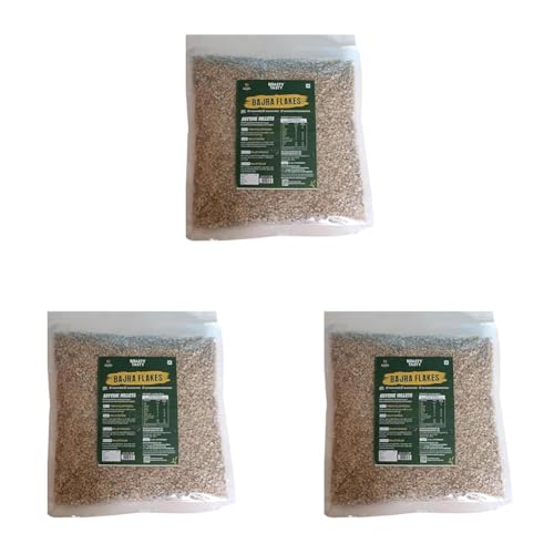 Image of Roasty Tasty Roasted Bajra Flakes 500g | Long-Lasting Energy | Home-Cooked Meal Ingredient | Tasty and Healthy | Gluten-Free, High Fiber, Export Quality | No Added Preservatives (Pack of 3)
