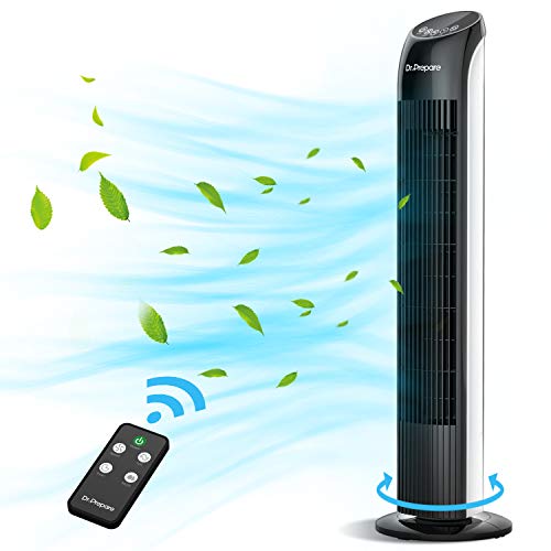 Dr.Prepare Ventilateur colonne avec télécommande 85 cm Ventilateur sur pied Ventilateur de sol Ventilateur d'intérieur Ventilateur de chambre Ventilateur pour chambre chambre bureau chambre à coucher Cover