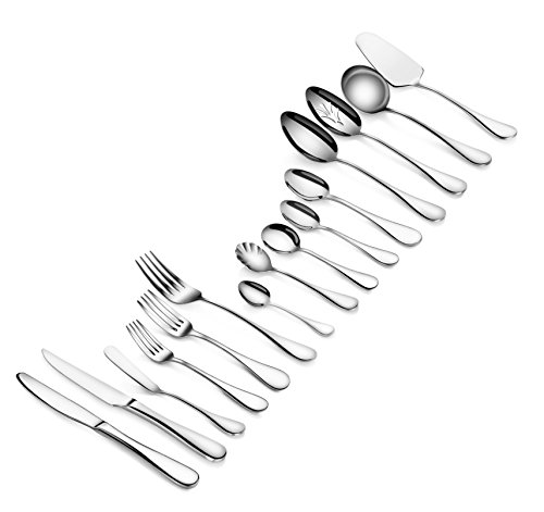 Artaste 56457 Rain 18/10 Stainless Steel 103-Piece Flatware Set, Service for 12