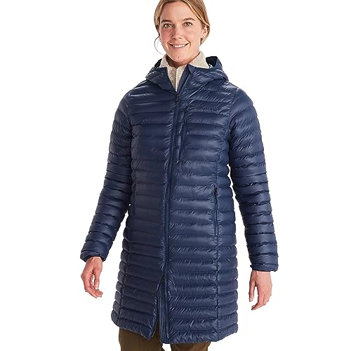 MARMOT Women's Echo Featherless Long Jacket - Mid-Thigh, Lightweight Down-Alternative Puffer with Hood