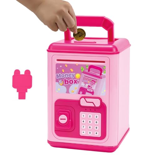 YNPQTDS Banco para niños – Ahorro electrónico de monedas | Hucha musical divertida para niños de 5 a 10 años, estudiantes, Navidad, cumpleaños, Pascua, hogar, camping al aire libre, avión