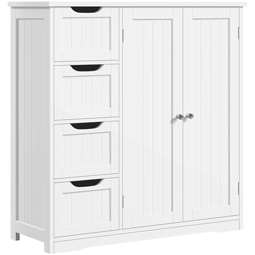 Yaheetech Wooden Bathroom Floor Cabinet, Side Storage Organizer Cabinet with