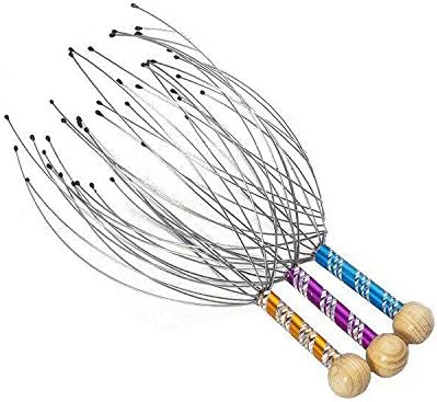 Paquete de 3 masajeadores de cuero cabelludo, rascador terapéutico de cabeza para relajación profunda, masaje de cabeza de mano, estimulación del