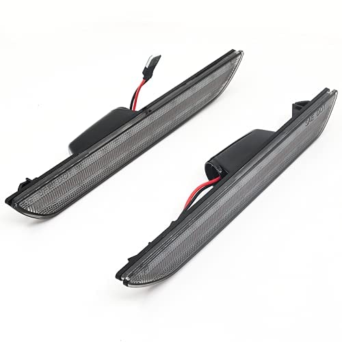 Meimeier Les feux de position arrière à lentille LED fumée avec logo de cheval pour Ford Mustang 15-up remplacent le feu de position arrière OEM (noir)